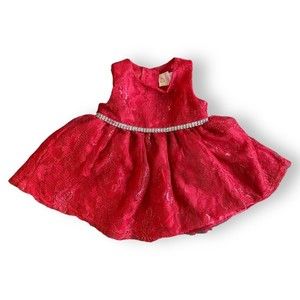 Youngland Baby beautiful red baby girl dress size 12 months